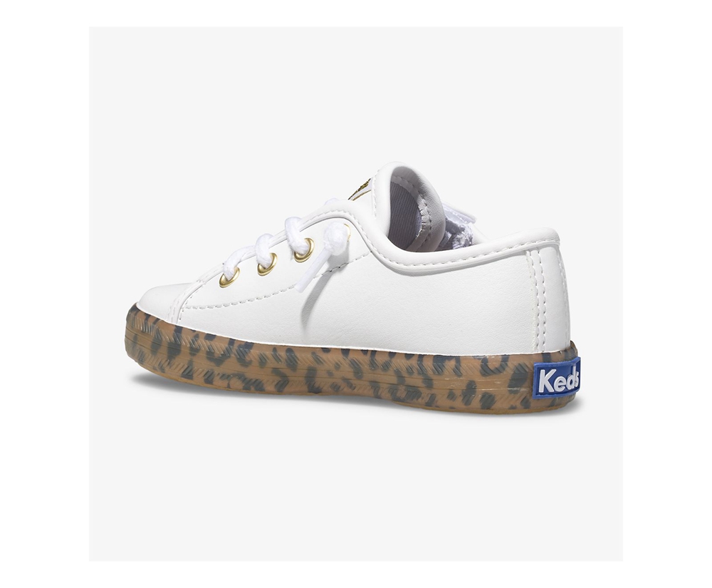 Tenis Keds Niña Blancos - Kickstart Leopard Foxing Jr. - 5902-DCKEW